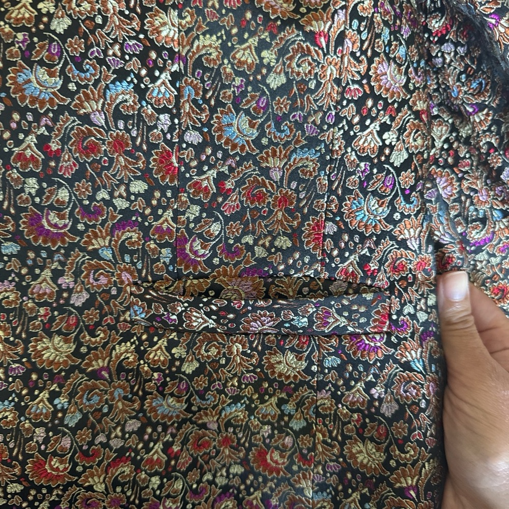 Womens Vintage Multicolor Metallic Brocade Jacquard Jacket - Picture 4 of 5